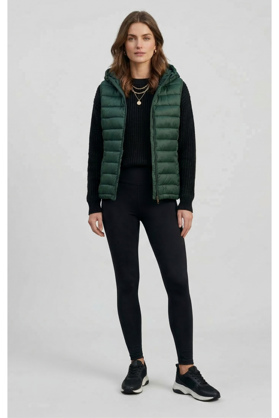 Жилет на натуральному пуху з капюшоном  AVW02